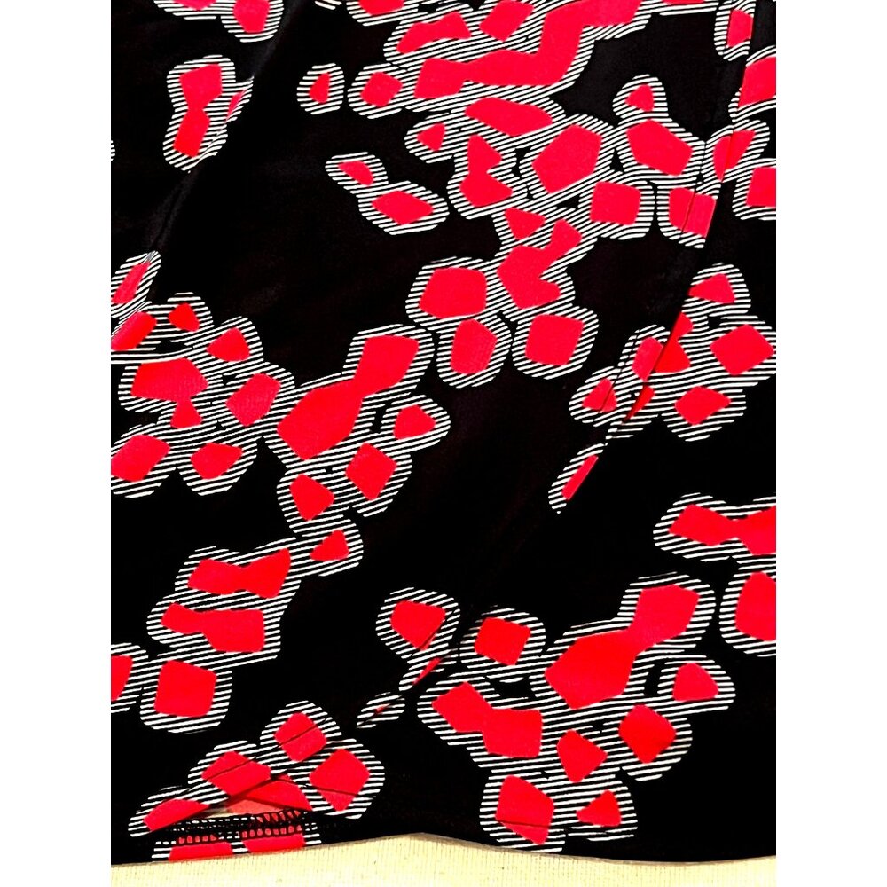 Dana Buchman XL Sleeveless Black Red Ruched Floral Dress Career Night Out - Picture 14 of 15